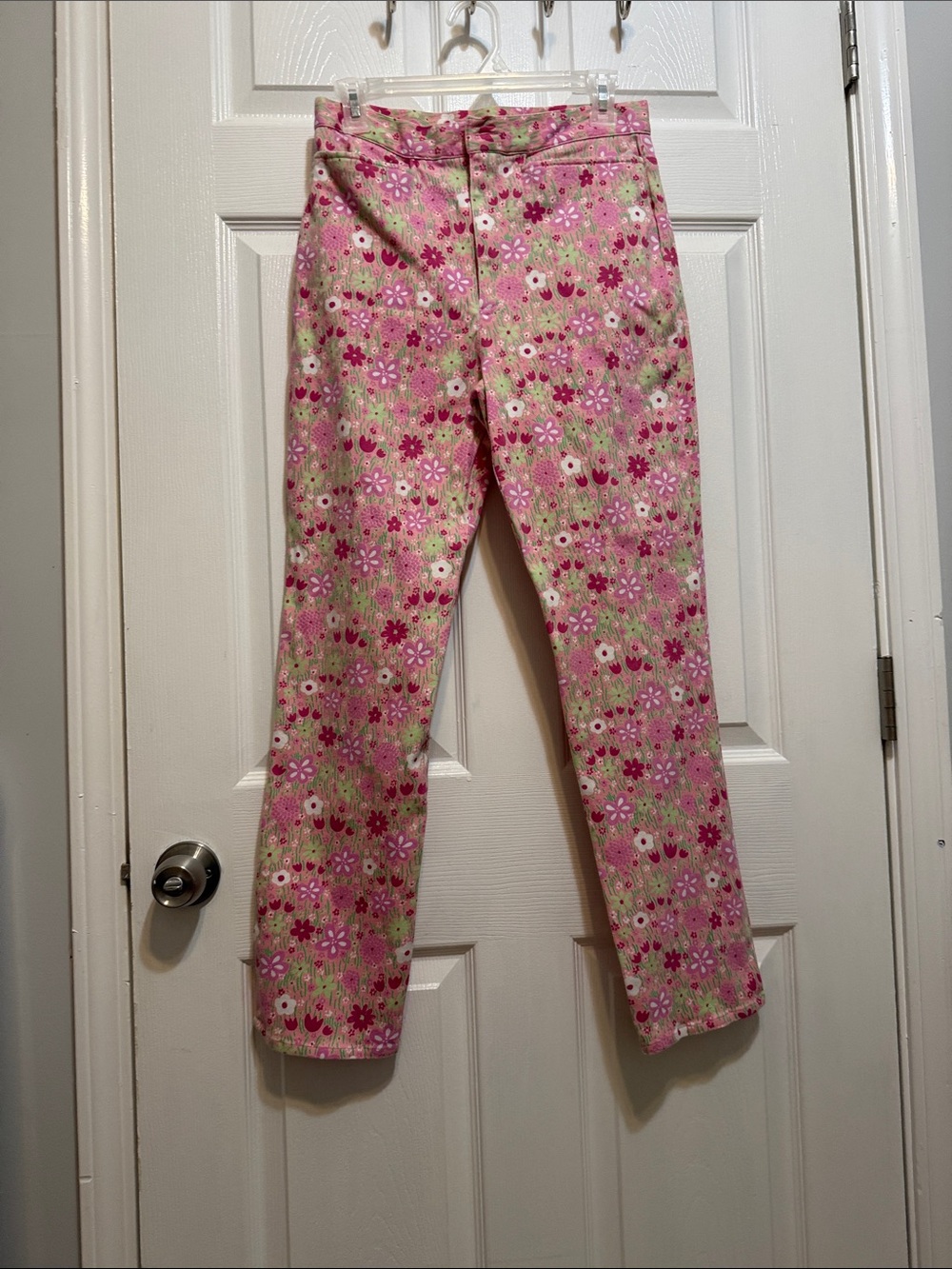 Vintage Lilly Pulitzer Floral Pink High-Waist Straight Leg Pants